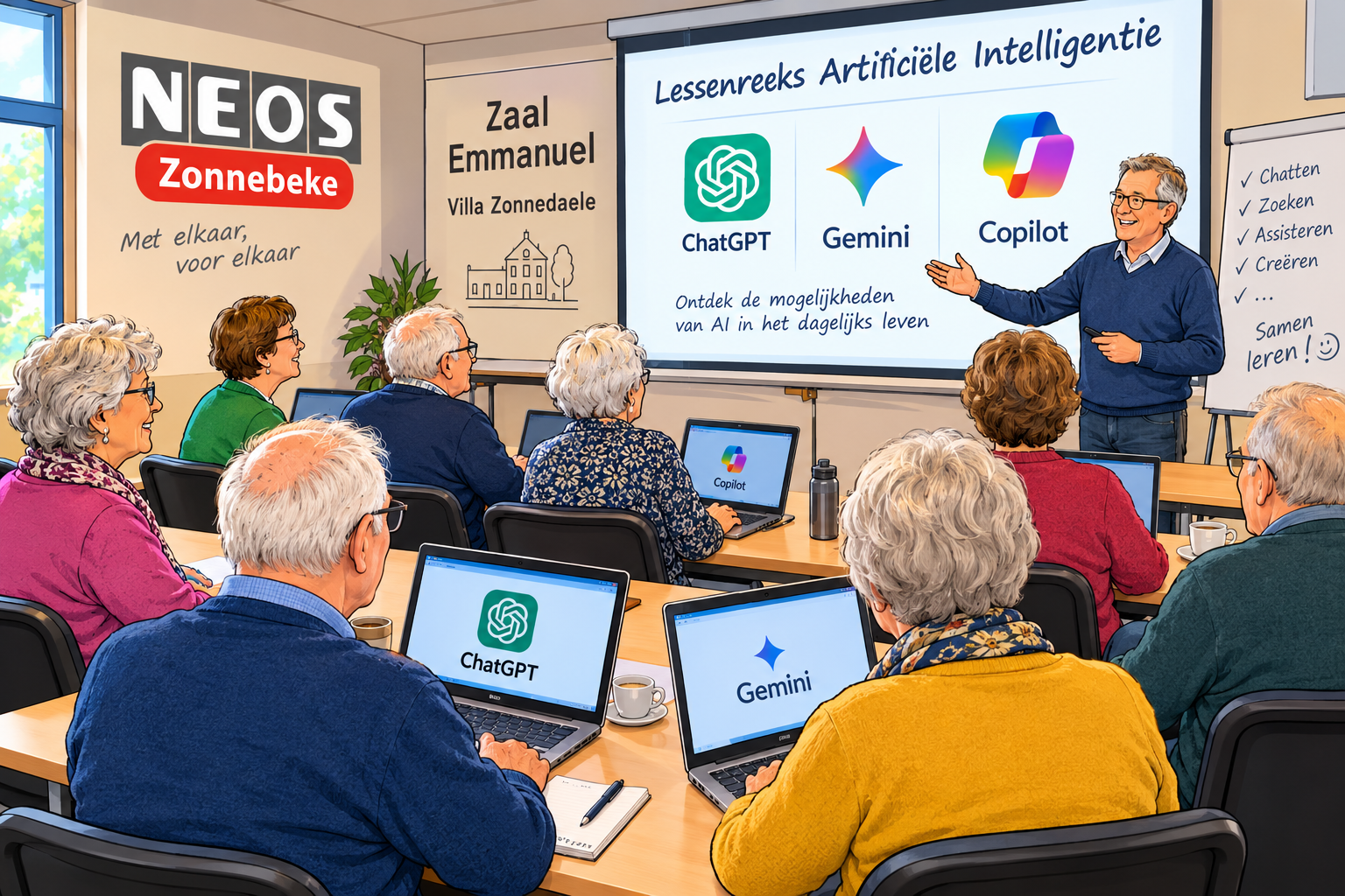 Senioren Leren AI In Zonnebeke