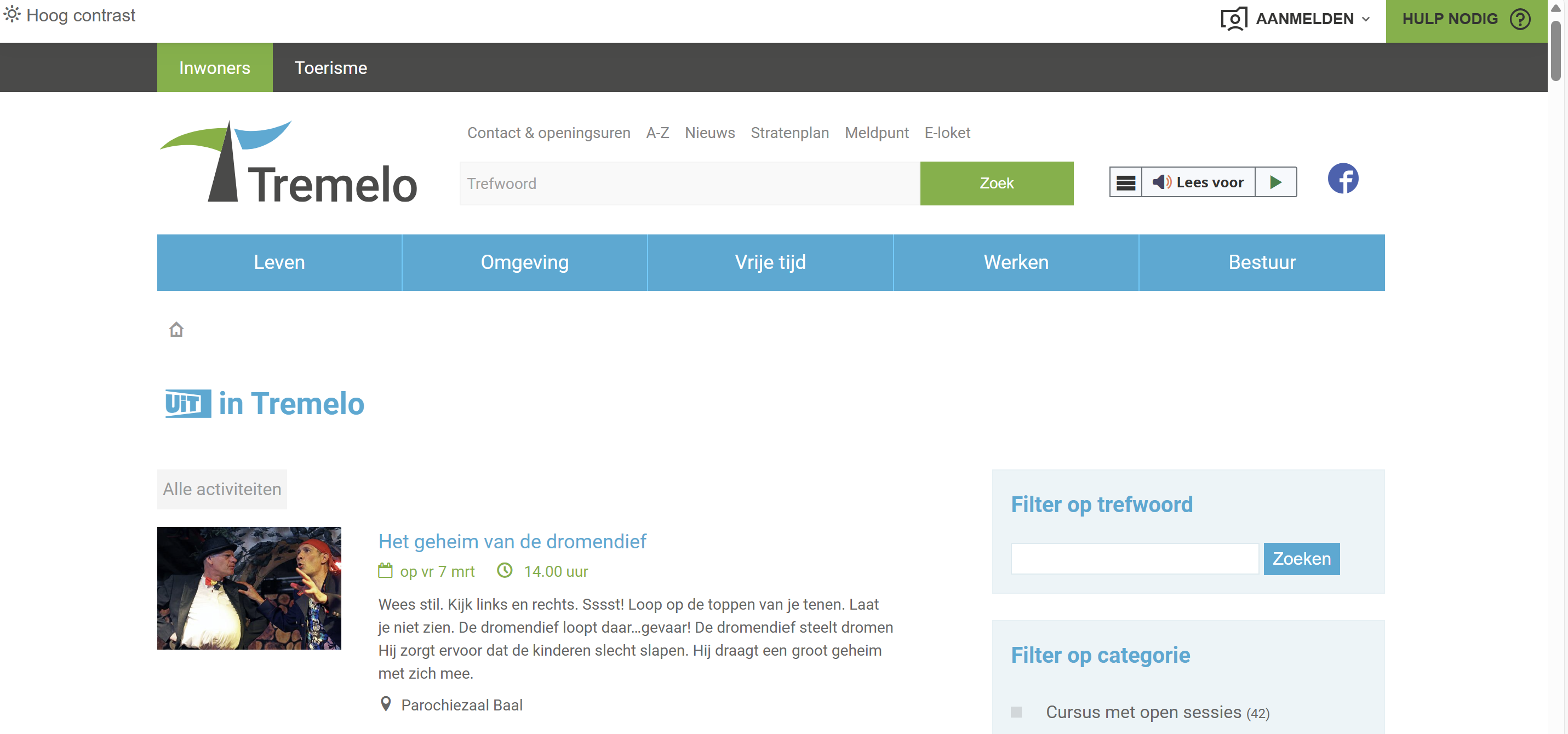 Schermafbeelding Activiteitenoverzicht Gemeente
