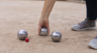 Elderly Friends Playing Petanque