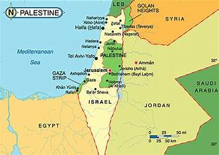 Kaart Israel Palestina
