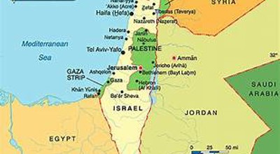 Kaart Israel Palestina