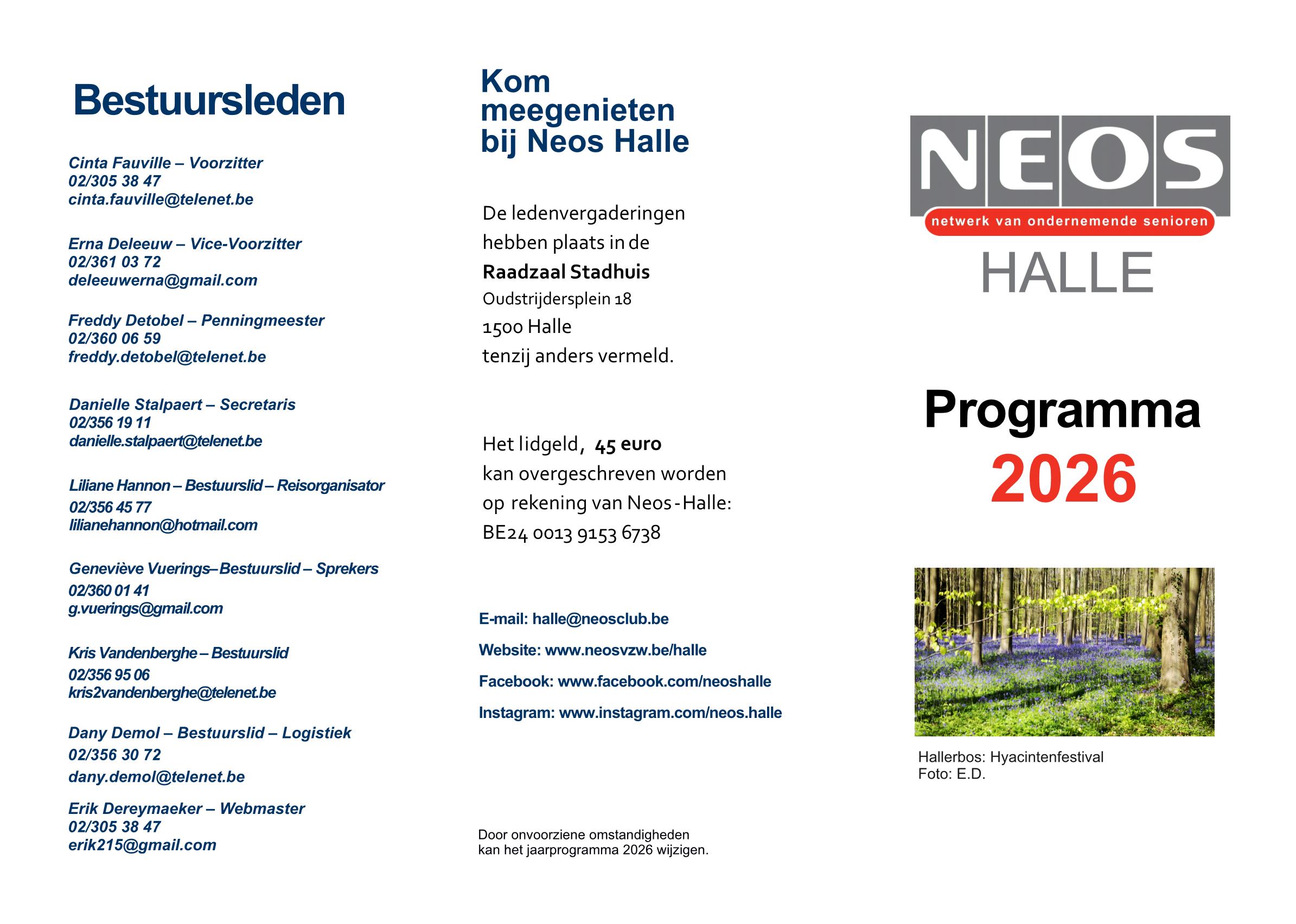 Neos jaarprogramma 2025