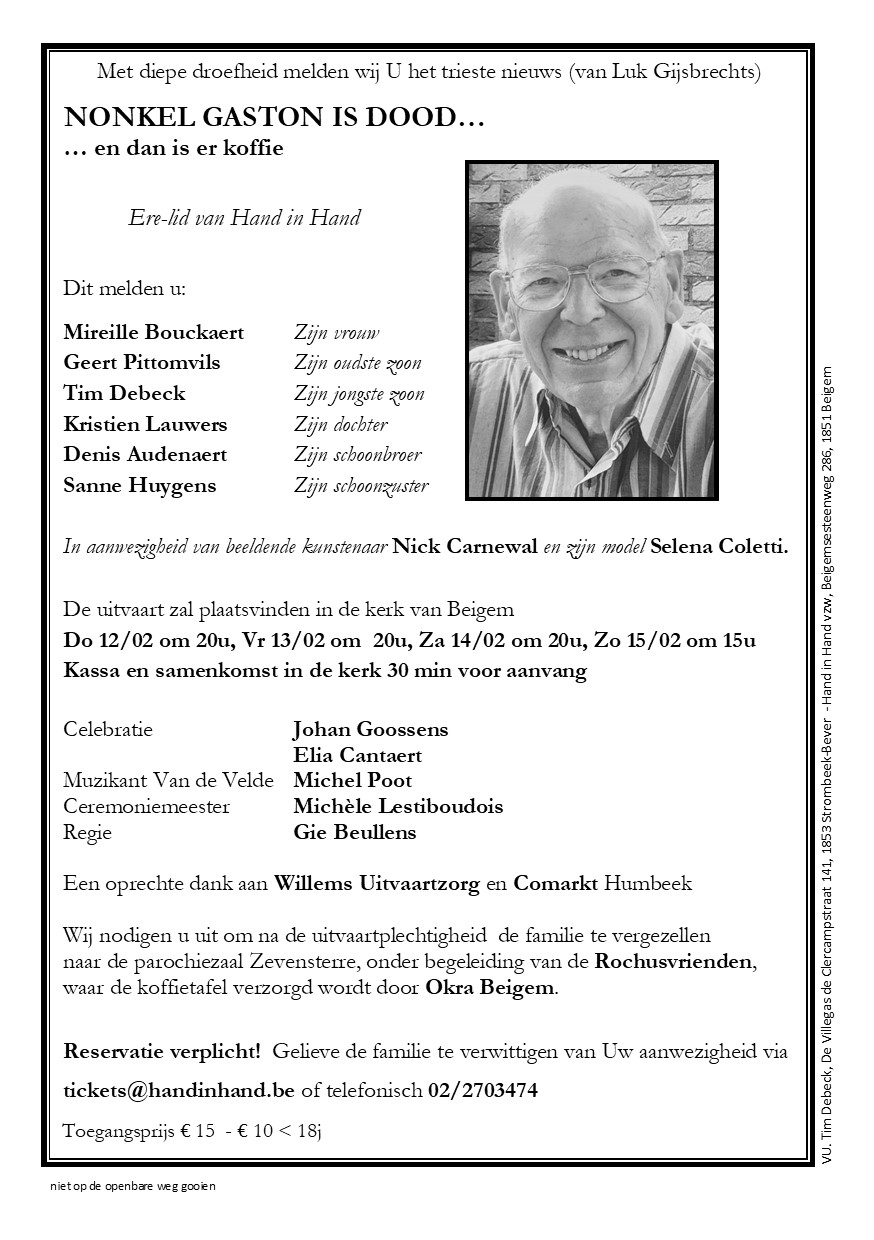 Nonkel Gaston is dood