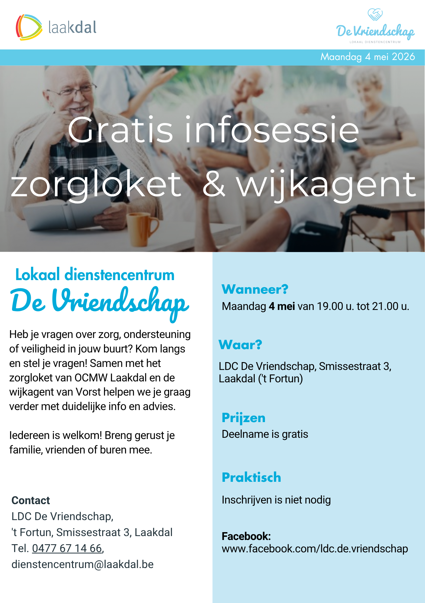 Gratis Infosessie Zorgloket & Wijkagent Flyer