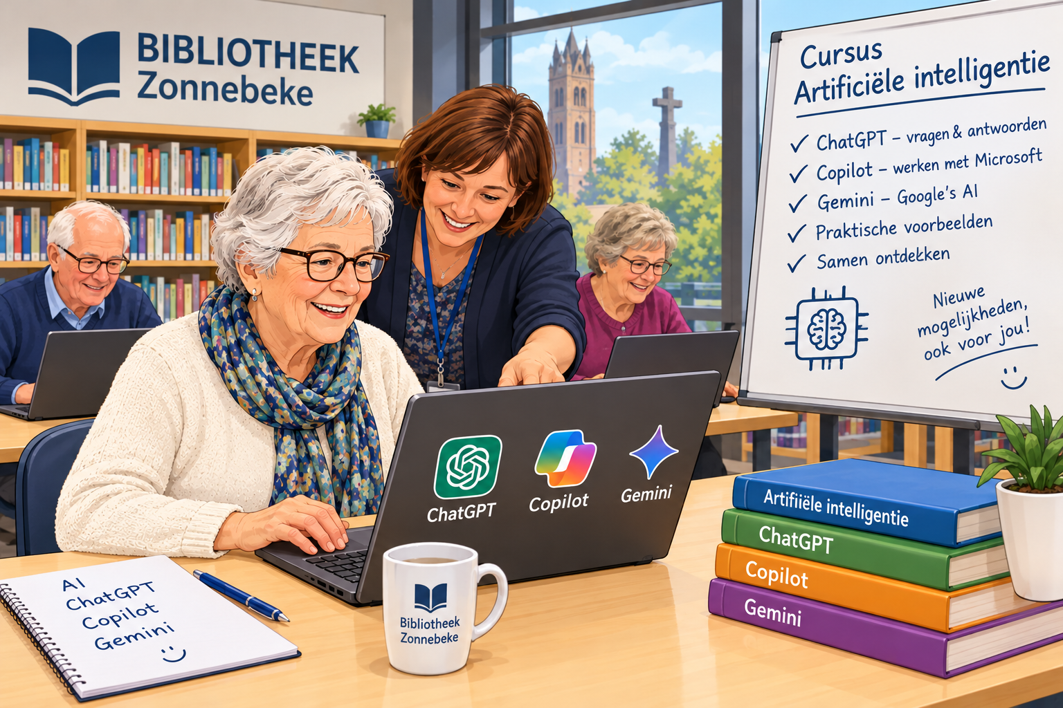 Samen AI Ontdekken In Bibliotheek Zonnebeke